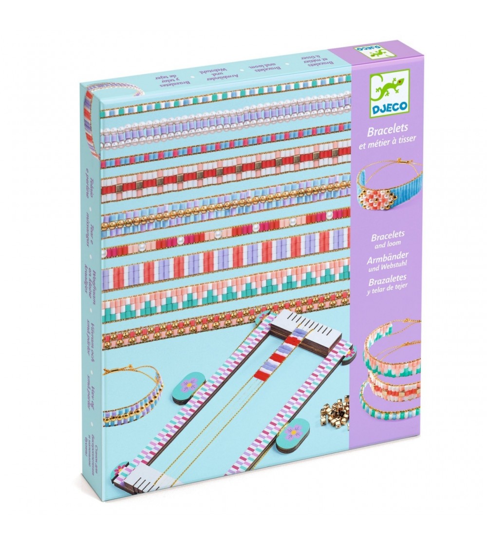 Kit creativ de confectionat bratari din margele, Djeco - Seturi cu mărgele și brățări