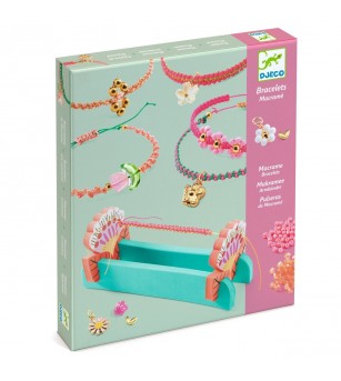 Kit creativ de confectionat bratari macrame, Djeco - Seturi cu mărgele și brățări