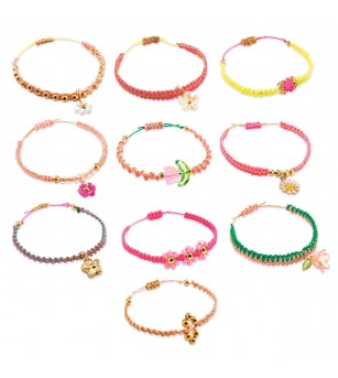 Kit creativ de confectionat bratari macrame, Djeco - Seturi cu mărgele și brățări