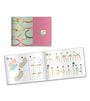 Kit creativ de confectionat bratari macrame, Djeco - Seturi cu mărgele și brățări