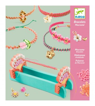 Kit creativ de confectionat bratari macrame, Djeco - Seturi cu mărgele și brățări