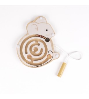 Mini labirint magnetic din lemn, Egmont Toys - Jucării de lemn si Montessori