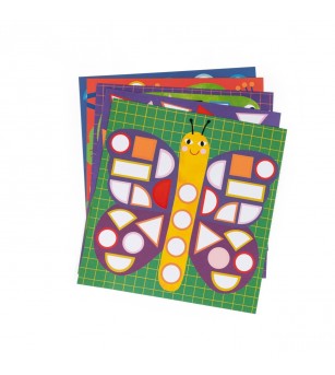 Set creativ cu stickere geometrice Les Toupitis, Moulin Roty - Stickere copii și abțibilduri