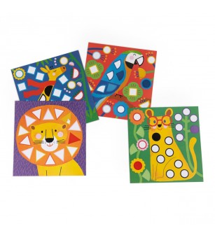 Set creativ cu stickere geometrice Les Toupitis, Moulin Roty - Stickere copii și abțibilduri