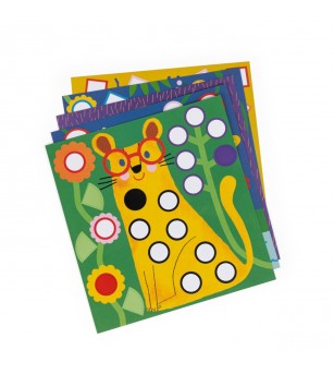 Set creativ cu stickere geometrice Les Toupitis, Moulin Roty - Stickere copii și abțibilduri
