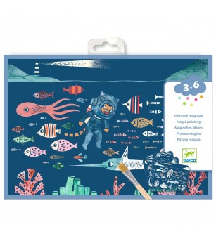 Set pictura cu apa In ocean, Djeco - Pictura cu apa