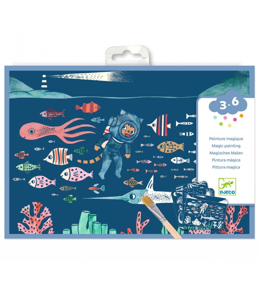 Set pictura cu apa In ocean, Djeco - Pictura cu apa