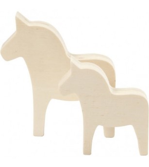 Set unicorni din placaj de lemn, H8 - H10 - Art and crafts
