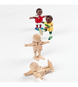 Omuleți din lemn, nefinisați, cu elastic, 2 bc - Art and crafts