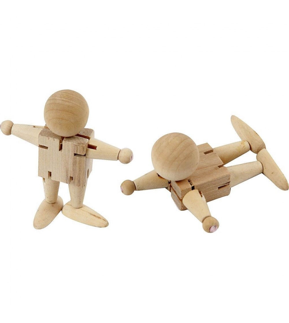 Omuleți din lemn, nefinisați, cu elastic, 2 bc - Art and crafts