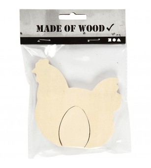 Figurine 2 in 1, din lemn, gaina cu Ou - Art and crafts