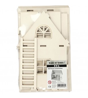 Kit casuta papusi, din placaj de lemn - Art and crafts
