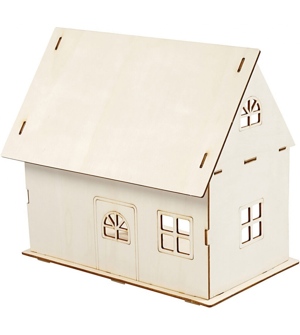Kit casuta papusi, din placaj de lemn - Art and crafts