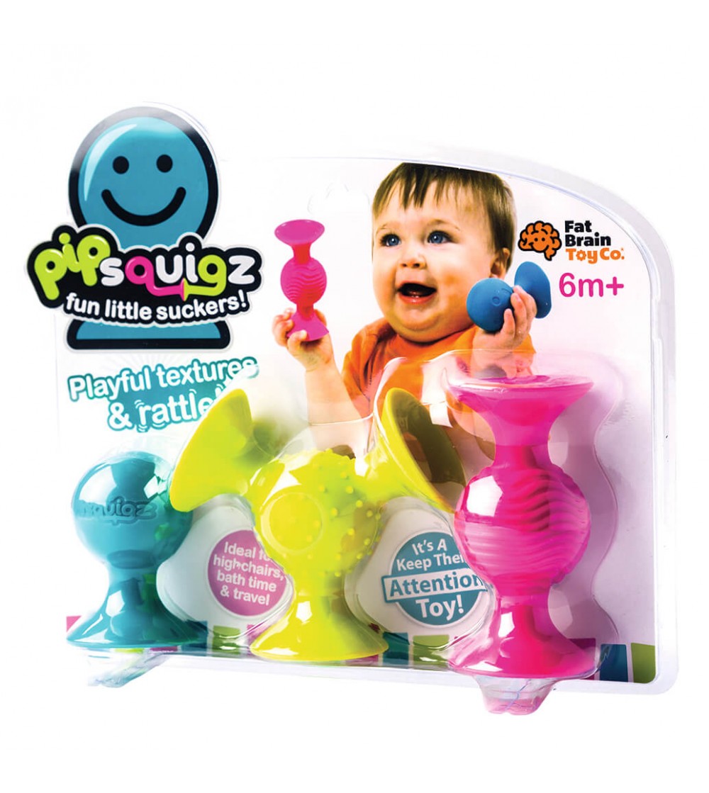 Jucarie senzoariala bebelusi Fat Brain Toys Pip Squigz - Jucării bebeluși