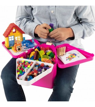Cutie de jucarii pentru calatorii Teebee - Roz - Organizare jucarii